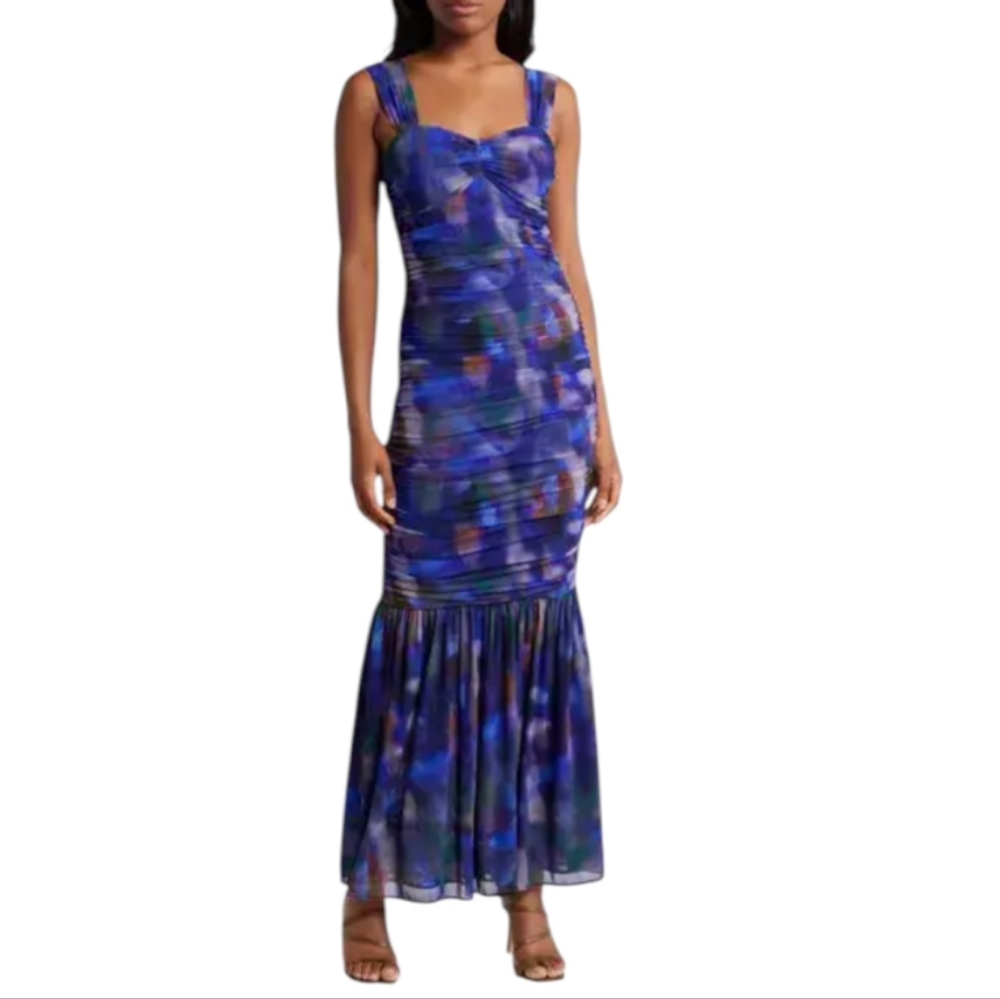 Chelsea 28..Elegant Blue and Purple Women's Dress.. Size Large
